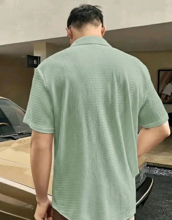 Textured Men Shirt - XXL, Mint Green