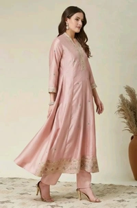 SINCERO Anarkali Dupatta And Pant Set - M, Mint Green