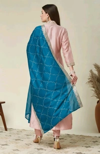 SINCERO Anarkali Dupatta And Pant Set - M, Mint Green