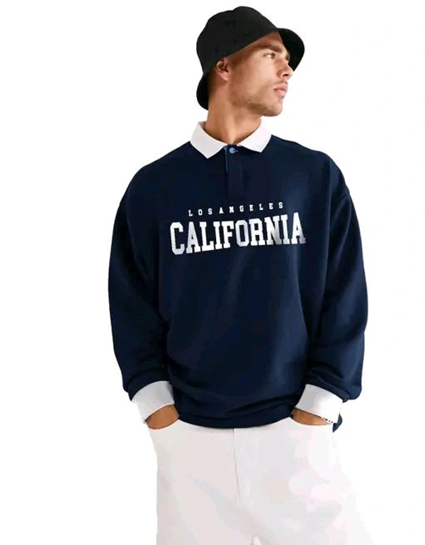 MANIAC Typography Oversize T-shirt - M, Navy Blue