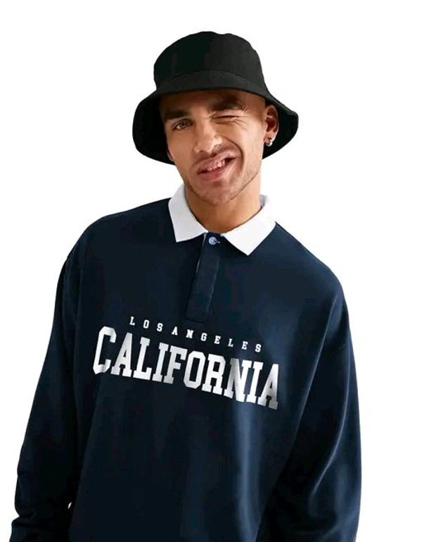 MANIAC Typography Oversize T-shirt - M, Navy Blue