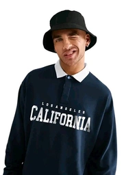 MANIAC Typography Oversize T-shirt - XL, Navy Blue