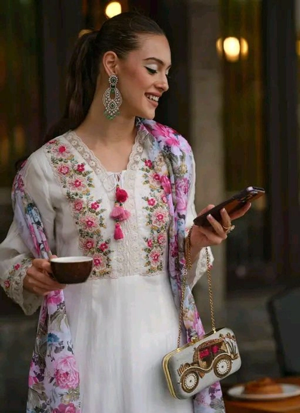 Kurta Set For Women - M, White