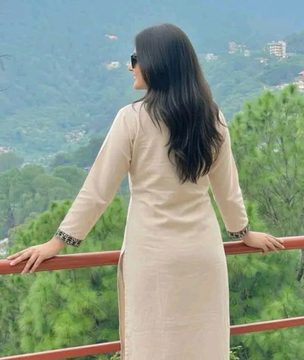 Women's Kurti With Bottomwear - M, beige