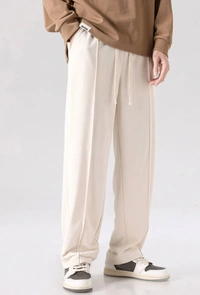 VIMAL JONNEY Men's Solid Straight Trach Pant - L, Cream