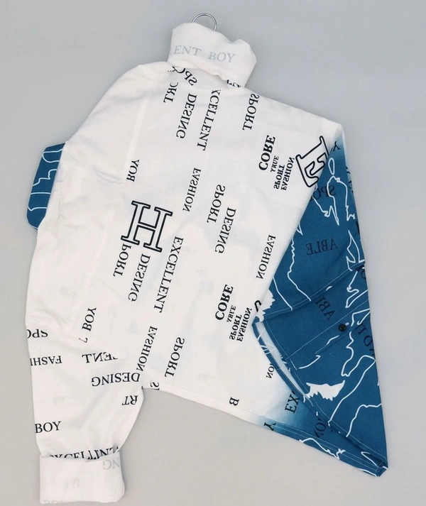 Printed Full-sleeve Shirt For Men - S, Blue