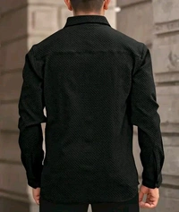 Structured Full Sleeve Shirt For Men - S, Black