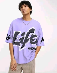 MANIAC Typography Slim Round T-shirt For Men - L, Cream