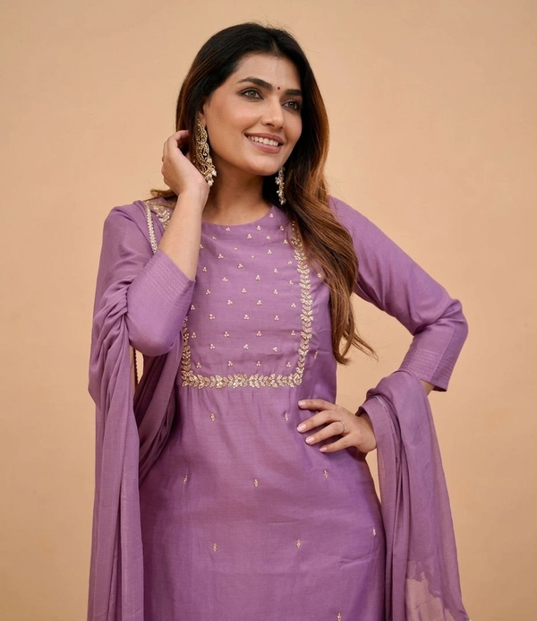 Kurti Pair With Dupatta - S, Lavender Rose