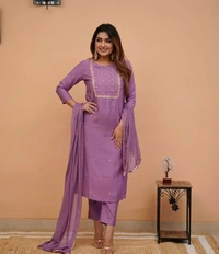 Kurti Pair With Dupatta - S, Lavender Rose