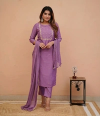Kurti Pair With Dupatta - L, Lavender Rose