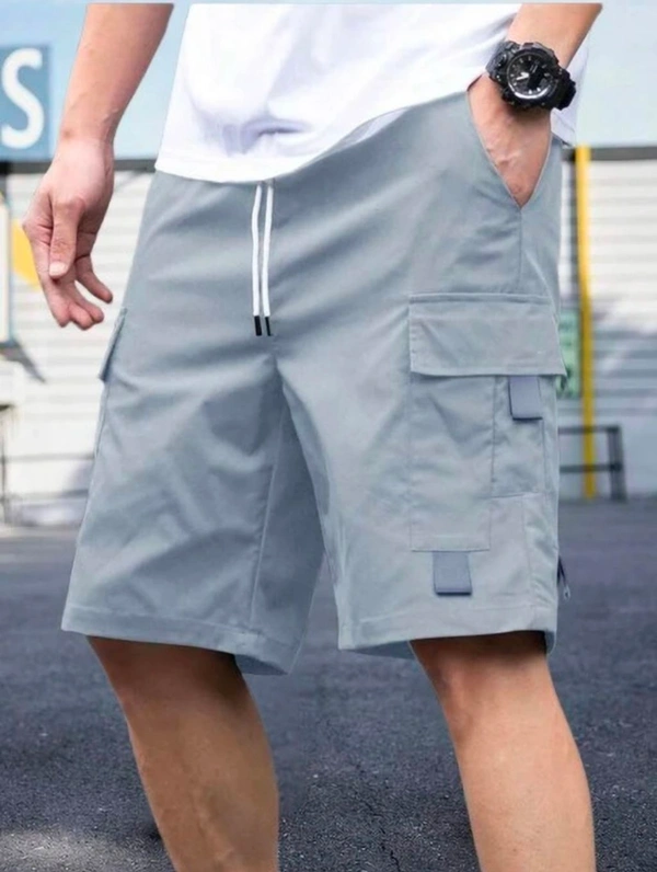 Men Grey Cargo Shorts