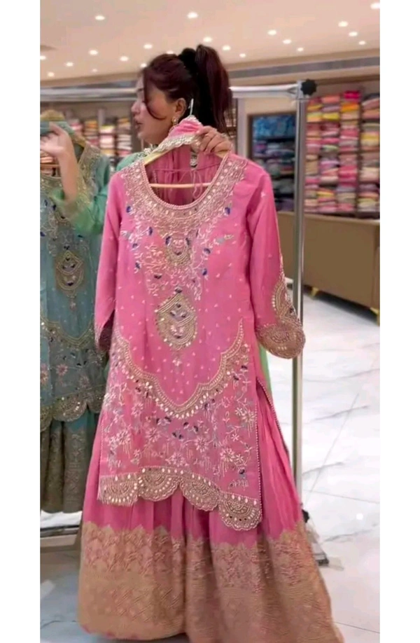 Sharara Plazzo and Dupatta, Party Ware Facny Look - SS40 - 40