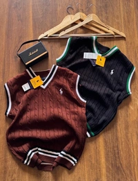 Premium Polo Half Sleeves Knitting Sweater - M