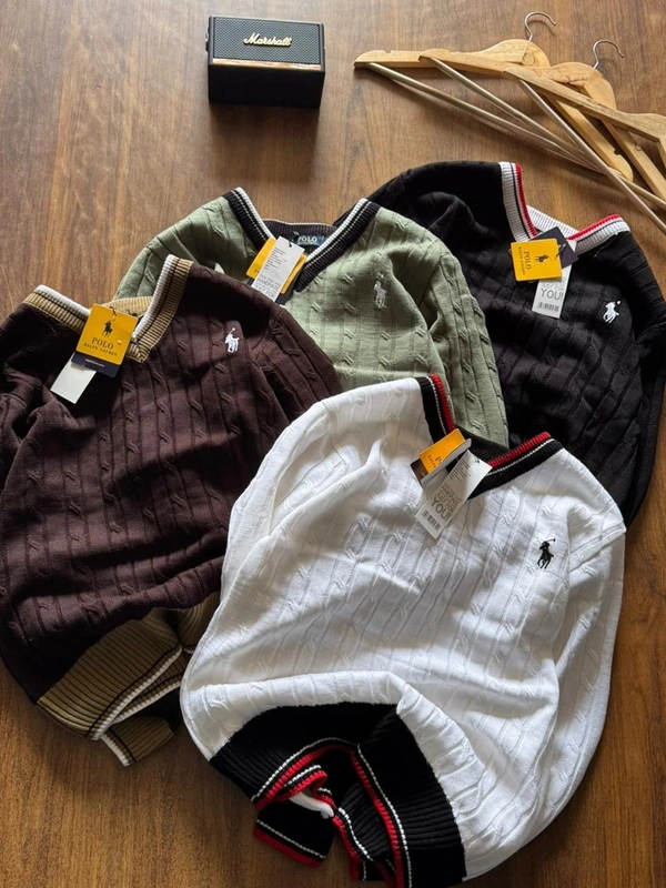 Polo Full Sleeves Knitting Sweater 🔥 - M
