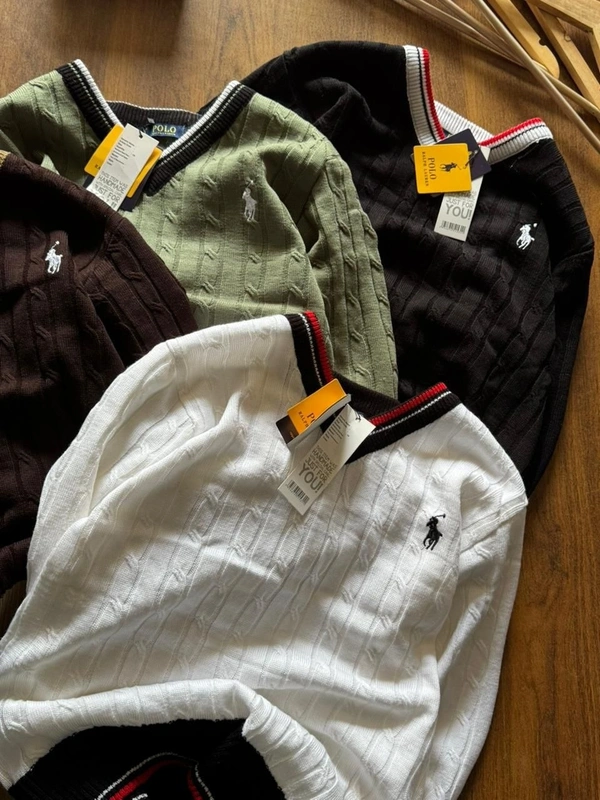 Polo Full Sleeves Knitting Sweater 🔥 - M