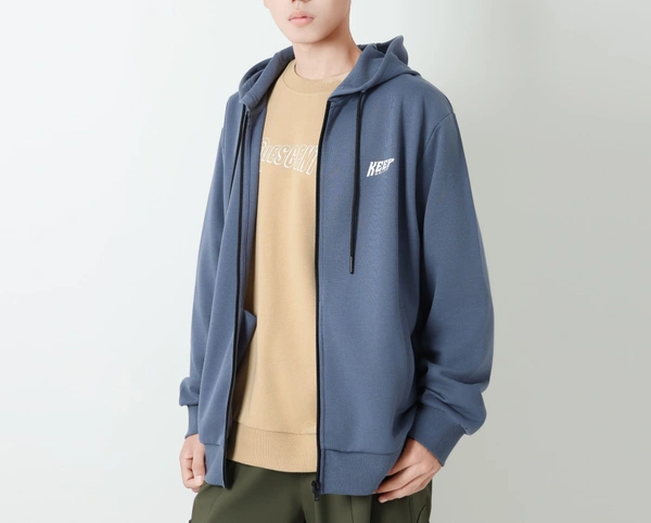 Men Hoodie Jacket Blue