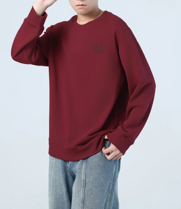 Men Plain Sweat Shirt Maroon