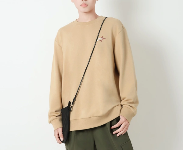 Men Sweat Shirt Beige