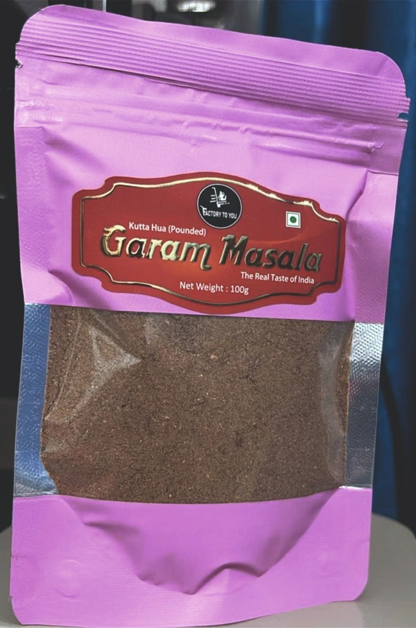 Factory to You Natural and Pure Natural Kutta Hua 100% Pure Garam Masala( कूटा हुआ गरम मसाला ) - 100 Grm