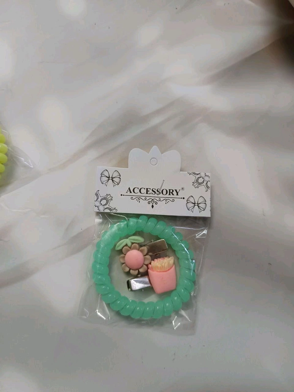 Kids Wired Hairband and Hairclips  Combo Pack - Green