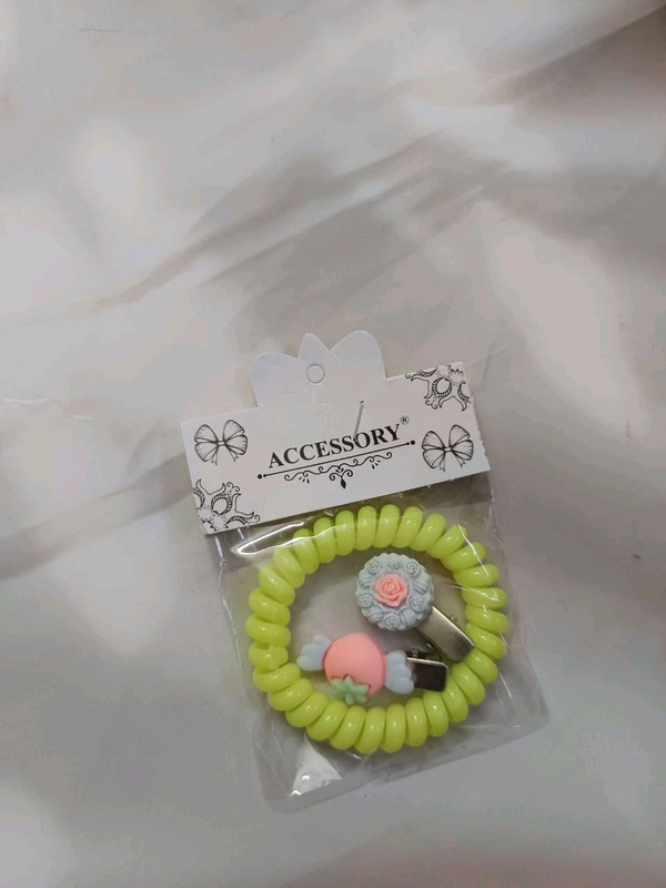 Kids Wired Hairband and Hairclips  Combo Pack - Yellow