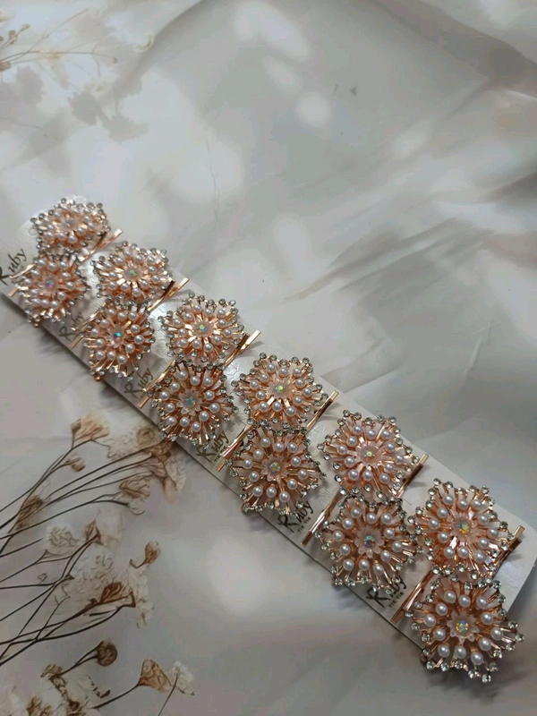 Rosegold Beads & Stone Hair Pin