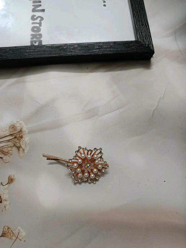 Rosegold Beads & Stone Hair Pin