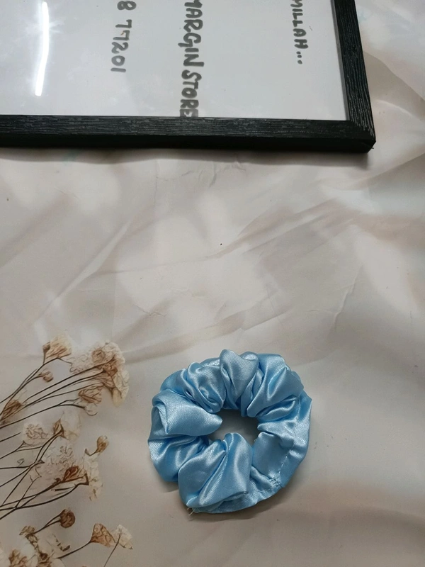  Satin Scrunchies - Skyblue
