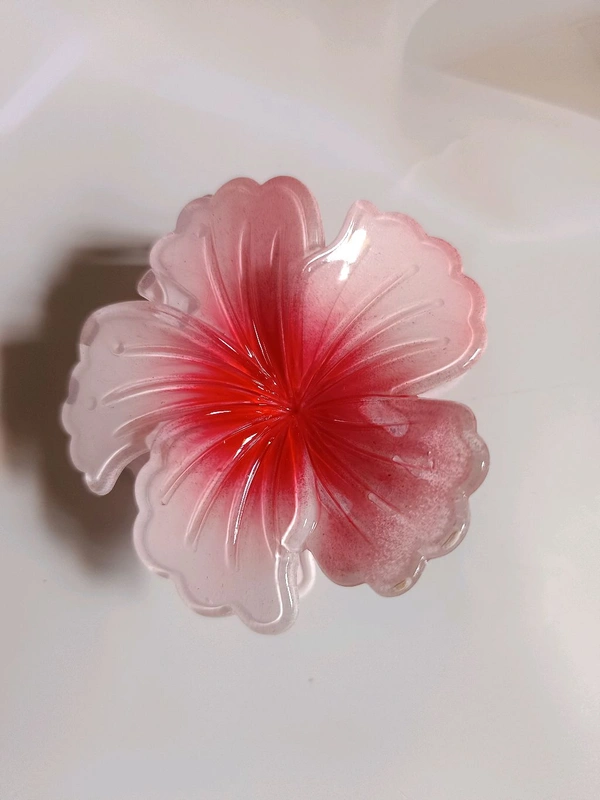 Big Size Hibiscus Hair Claw - Red