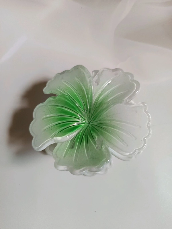 Big Size Hibiscus Hair Claw - Green