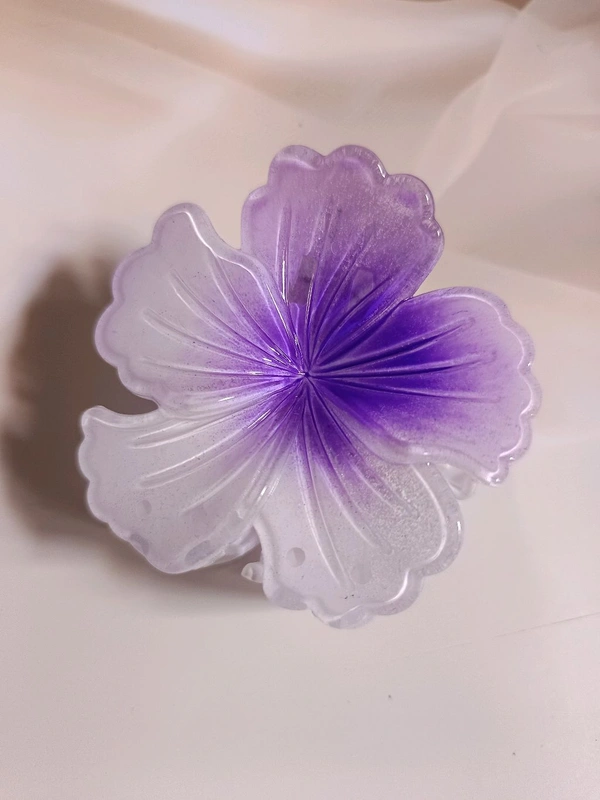 Big Size Hibiscus Hair Claw - Violot