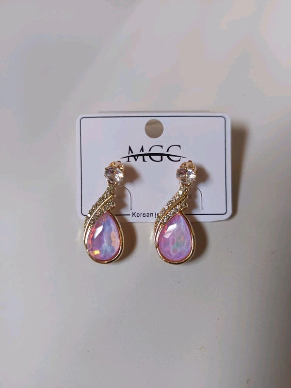 Tear Drop Partywear Earring  - Lavender