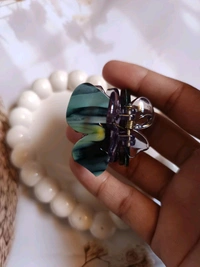 Strong Acrylic Dualtone Butterfly Hair Claw - 10