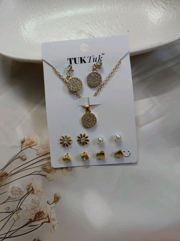 Korean Mini Studs And Chain Combo 2 