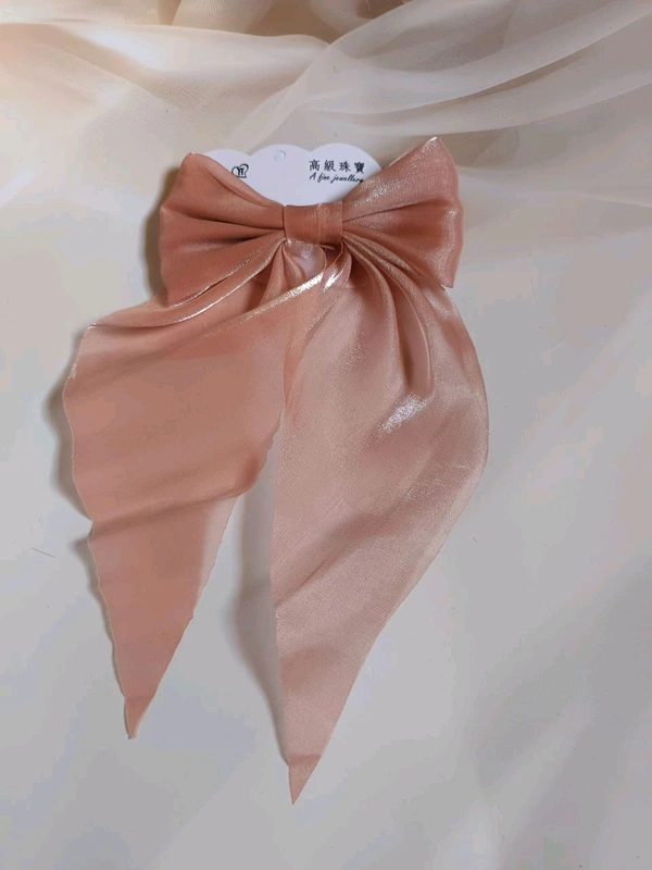 Organza Bow Alligator clip - Peach