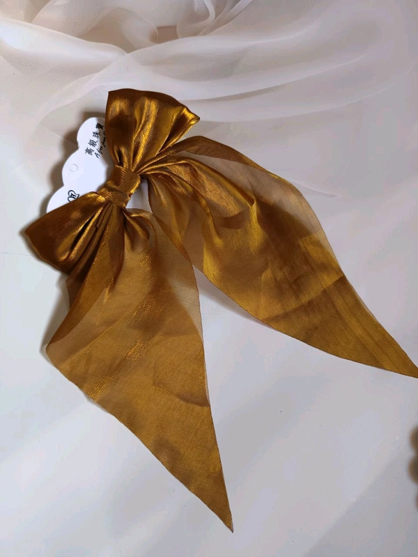 Organza Bow Alligator clip - Olive