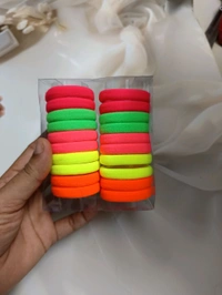 Daily Wear Rubber Band 2 Pcs Set  - Darkpink