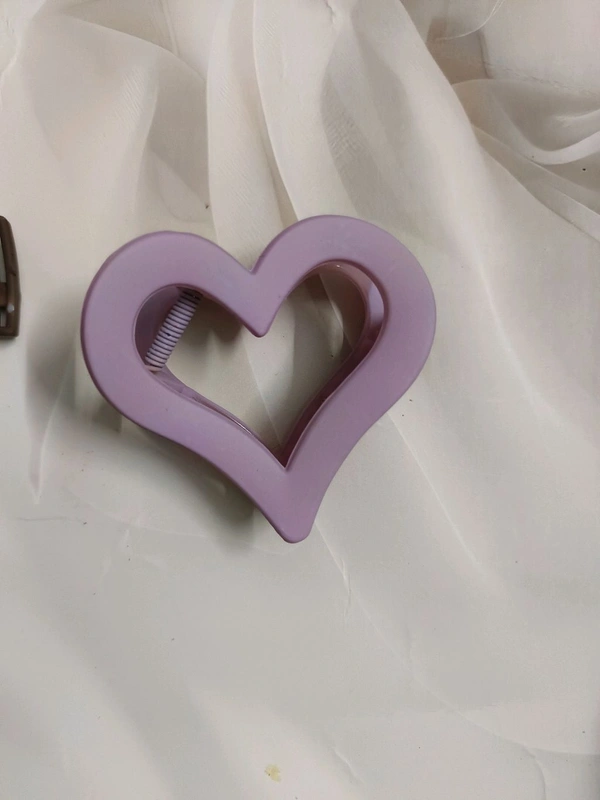 Big Size Heavy Matte Hair Claw Unbreakable Heart Shape - 1