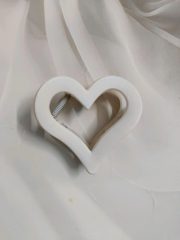 Big Size Heavy Matte Hair Claw Unbreakable Heart Shape - 2