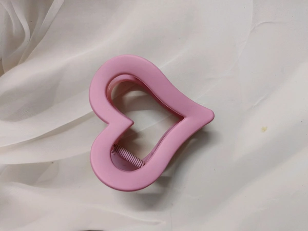Big Size Heavy Matte Hair Claw Unbreakable Heart Shape - 3