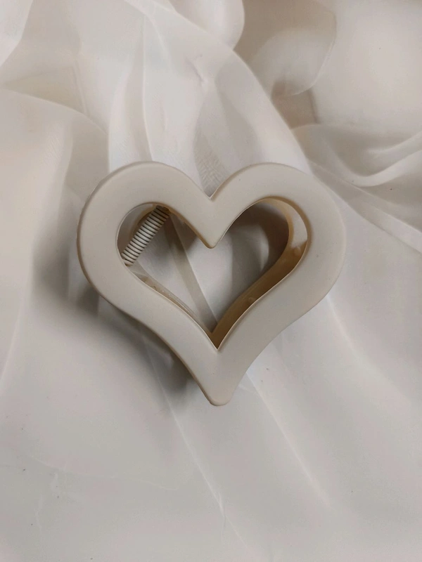 Big Size Heavy Matte Hair Claw Unbreakable Heart Shape - 5