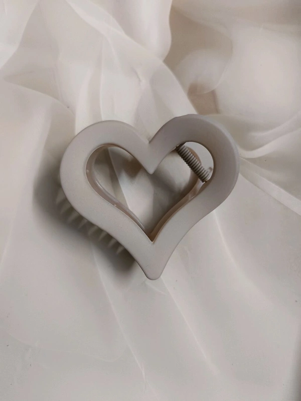 Big Size Heavy Matte Hair Claw Unbreakable Heart Shape - 6