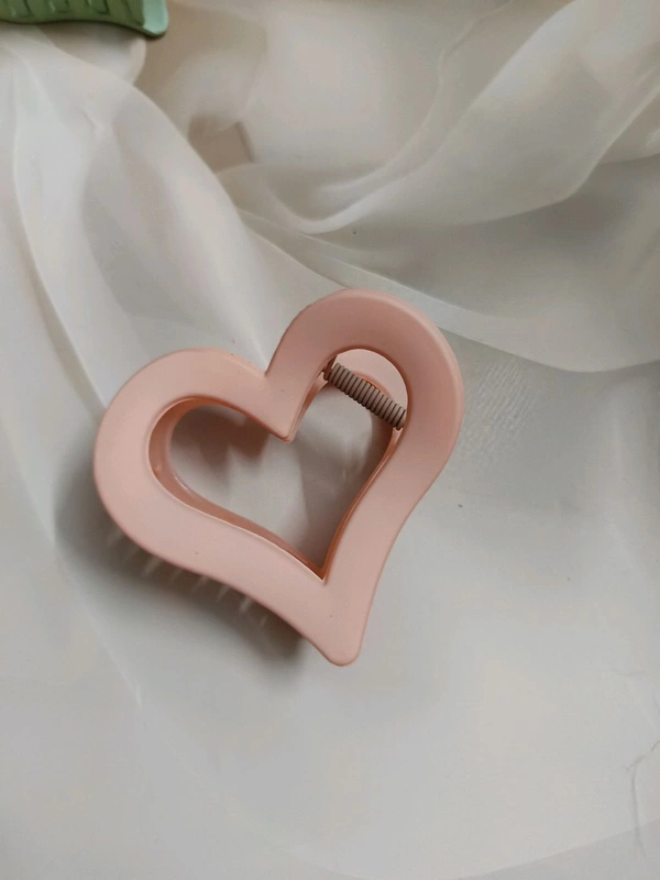 Big Size Heavy Matte Hair Claw Unbreakable Heart Shape - 9