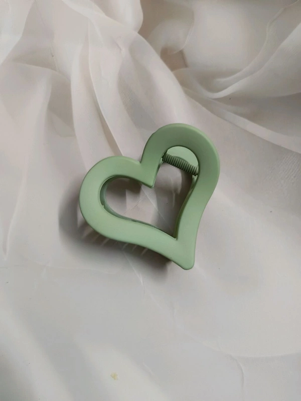 Big Size Heavy Matte Hair Claw Unbreakable Heart Shape - 10
