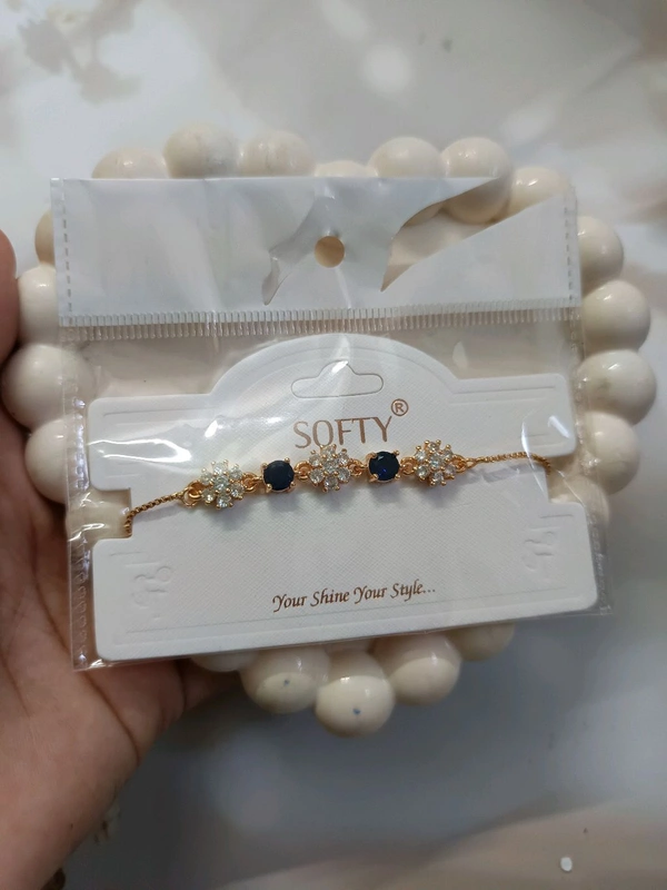 Premium Golden Bracelets With Stones - Design 1