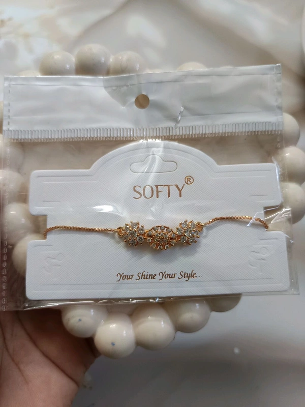 Premium Golden Bracelets With Stones - Design 5