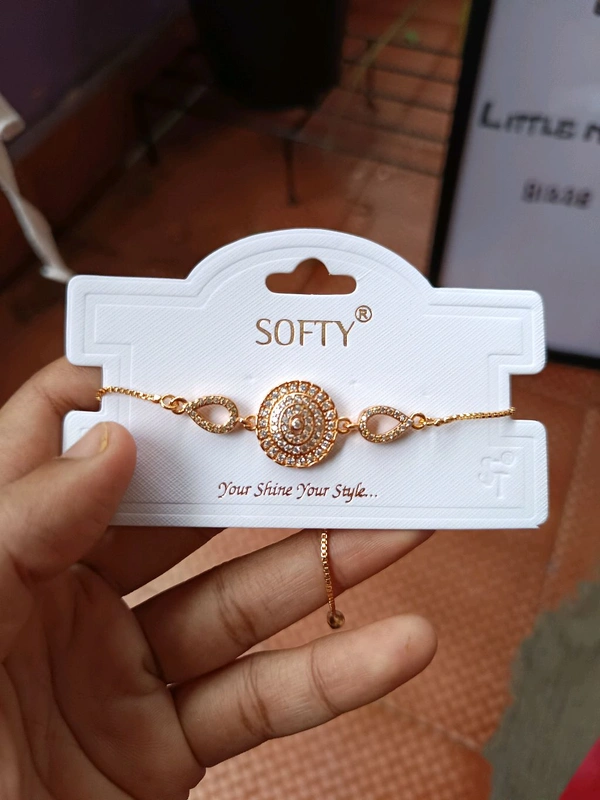 Premium Golden Bracelets With Stones - Design 6