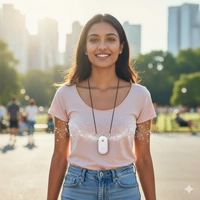 atovio Wearable & Portable Air Purifier, Compact & Personal, TESTED AT IIT KANPUR, MADE IN INDIA, No Filter Required, Removes 99.9% Pollutants-PM0.01, PM2.5, PM10 - Porcelain