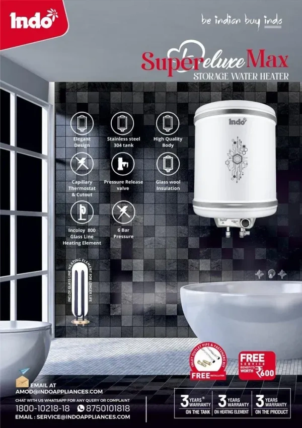 Indo Super Deluxe MAxx Water Geyser 